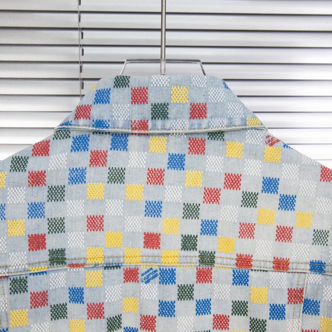 LV Louis Vuitton 25ss checkered denim jacket