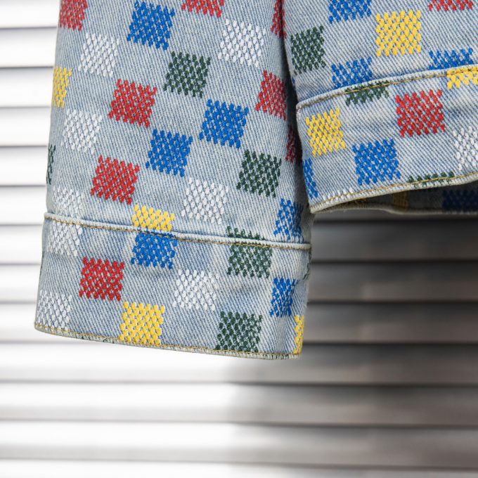 LV Louis Vuitton 25ss checkered denim jacket