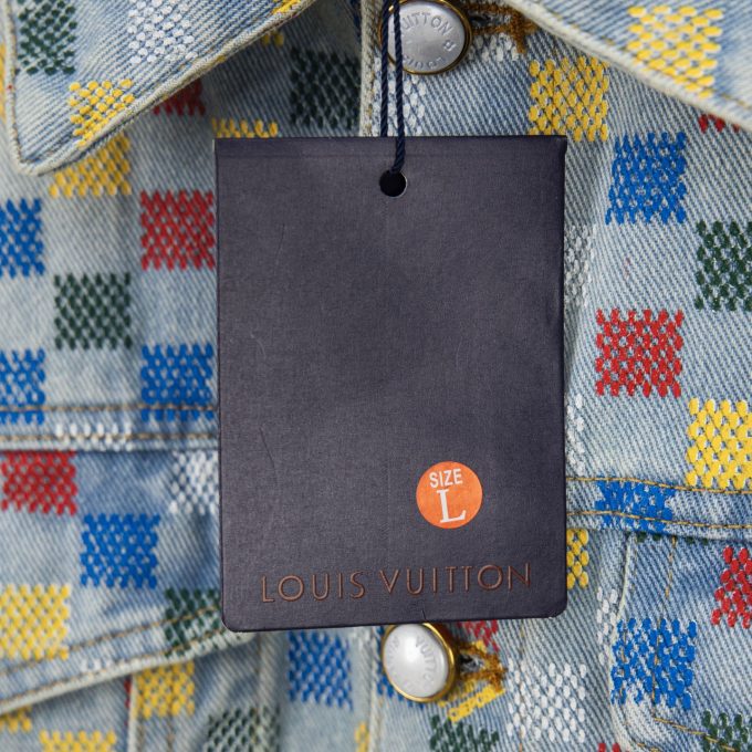 LV Louis Vuitton 25ss checkered denim jacket