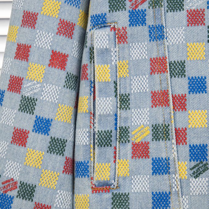 LV Louis Vuitton 25ss checkered denim jacket