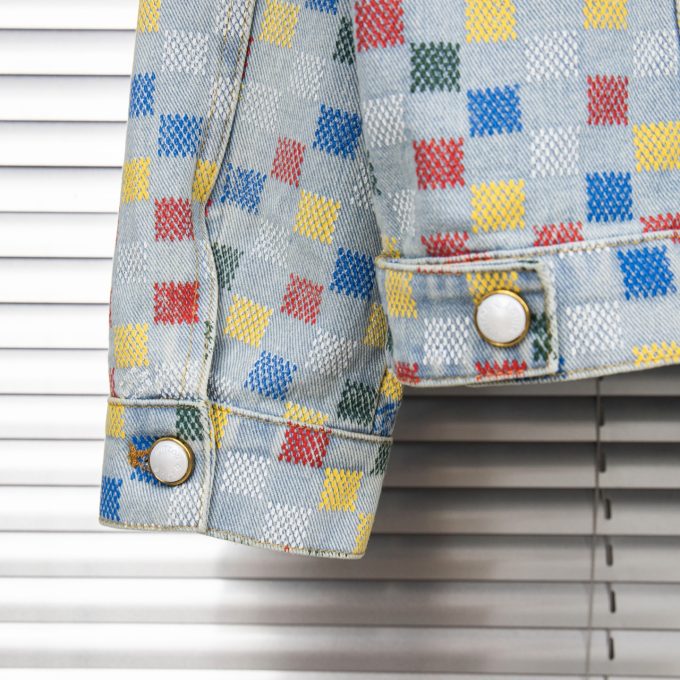 LV Louis Vuitton 25ss checkered denim jacket