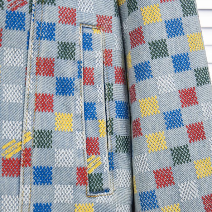 LV Louis Vuitton 25ss checkered denim jacket