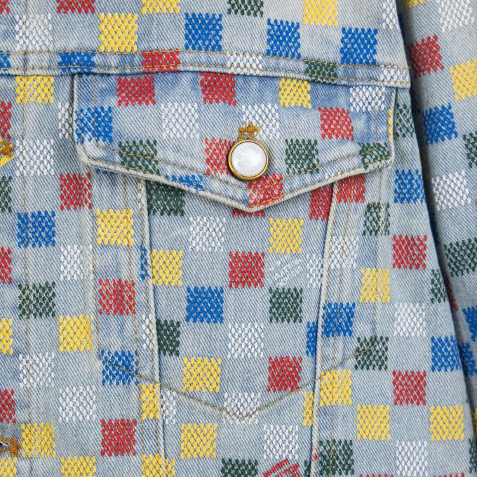 LV Louis Vuitton 25ss checkered denim jacket