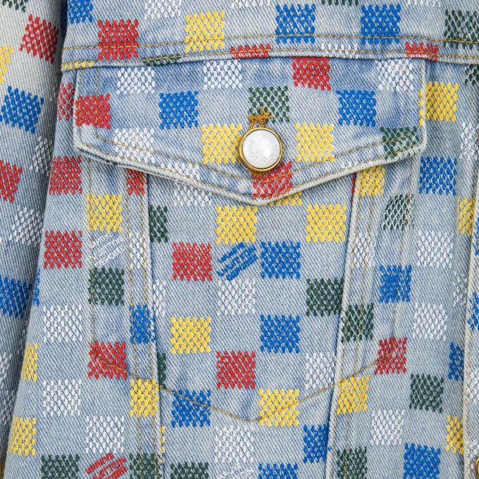 LV Louis Vuitton 25ss checkered denim jacket