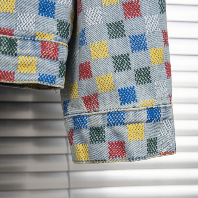 LV Louis Vuitton 25ss checkered denim jacket