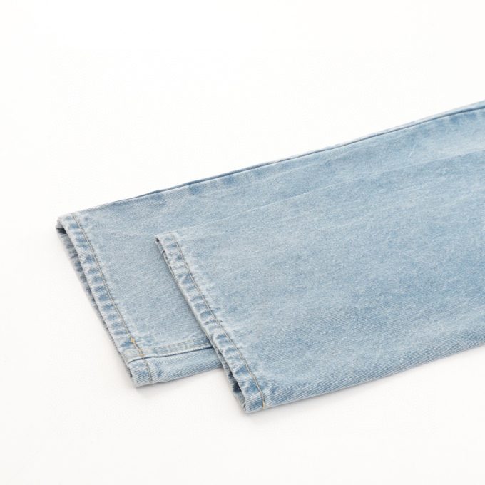 LV embroidered pocket denim blue denim trousers