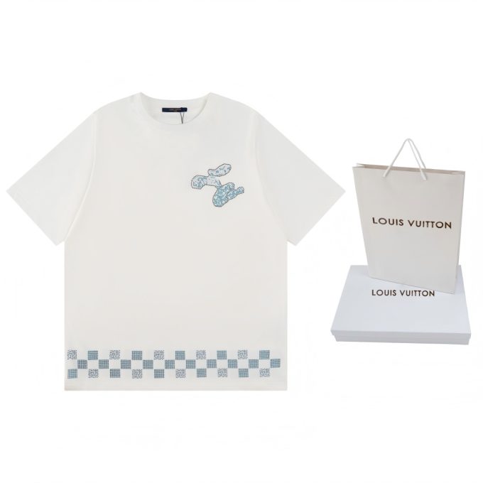 V 25ss Hot diamond checkered short-sleeved T-shirt