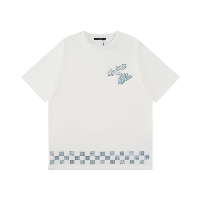 V 25ss Hot diamond checkered short-sleeved T-shirt