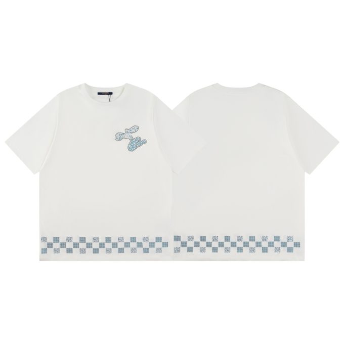 V 25ss Hot diamond checkered short-sleeved T-shirt