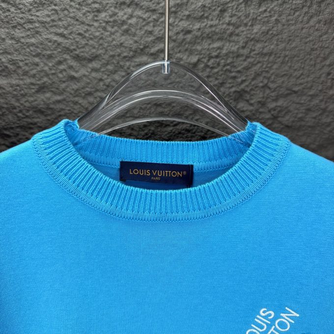 Louis' new embroidered letter short-sleeved shirt