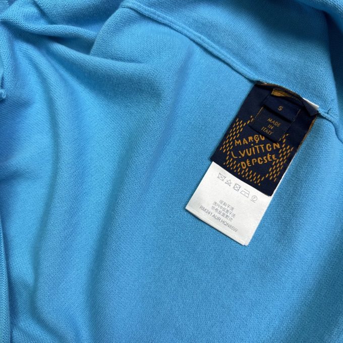 Louis' new embroidered letter short-sleeved shirt