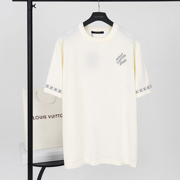LV logo woolen short-sleeved T-shirt