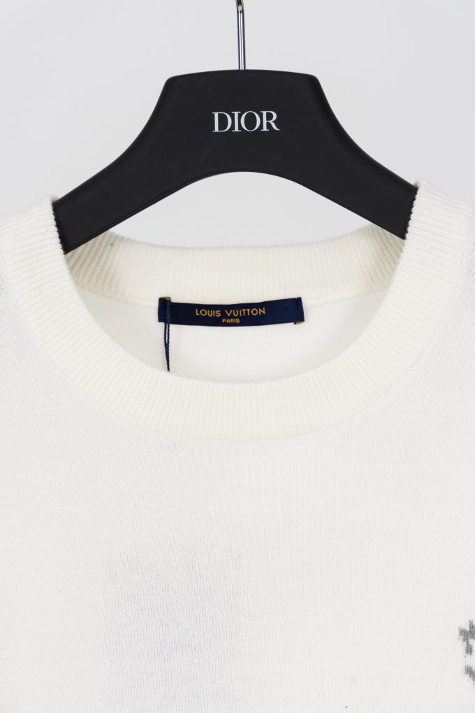 LV logo woolen short-sleeved T-shirt