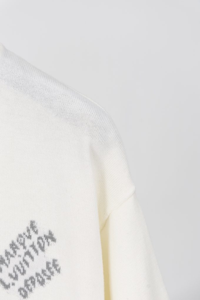LV logo woolen short-sleeved T-shirt