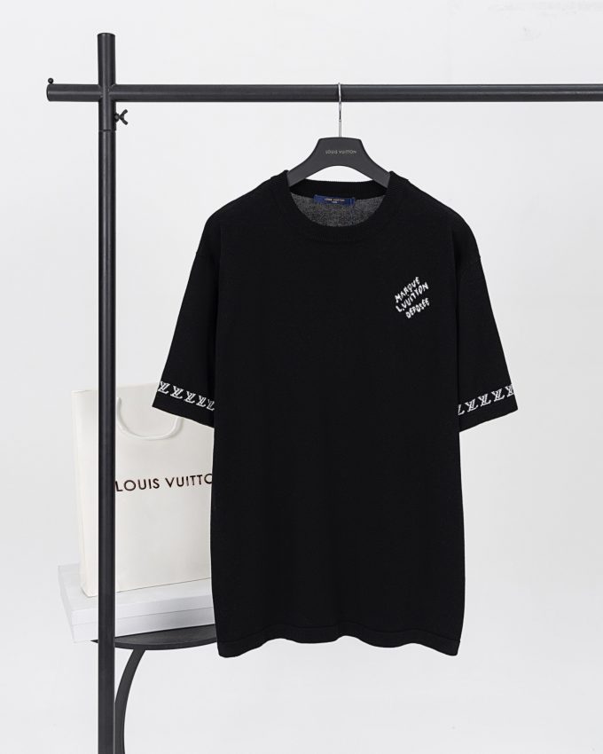 LV logo woolen short-sleeved T-shirt