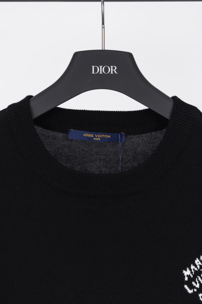 LV logo woolen short-sleeved T-shirt