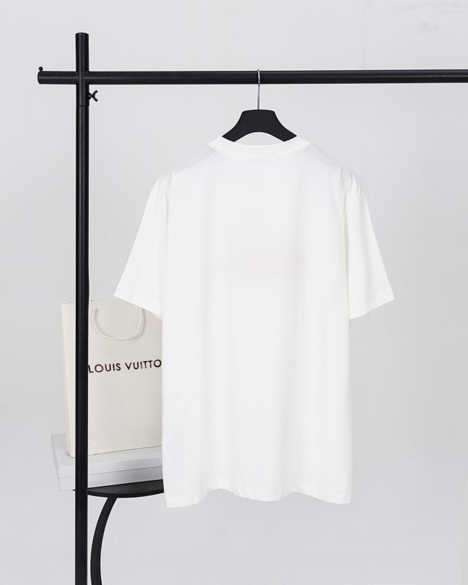 LV 25ss Artistic letter logo embroidered short-sleeved T-shirt