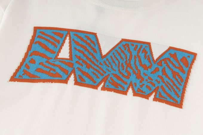 LV tiger-striped letter inlaid woolen short-sleeved T-shirt