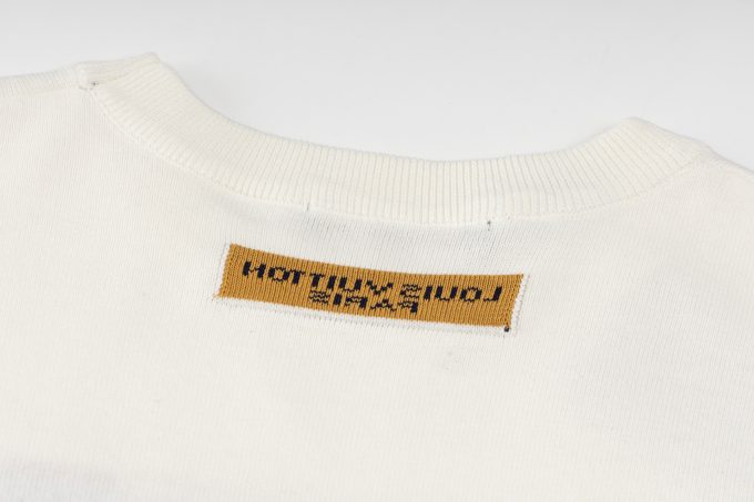 LV tiger-striped letter inlaid woolen short-sleeved T-shirt