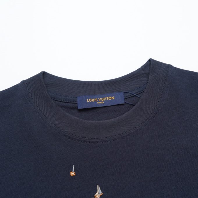 New Louis Vuitton short sleeves with letter embroidery