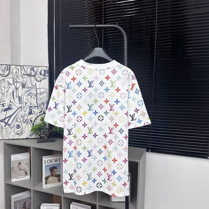 Louis Vuitton's new white tri-color digital printed short-sleeved shirt