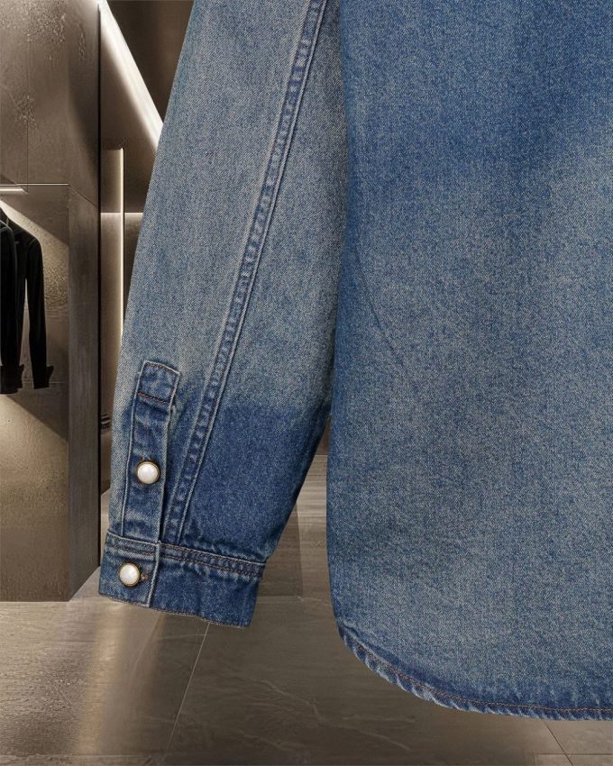 The high-end version of the Louis Vuitton runway denim jacket