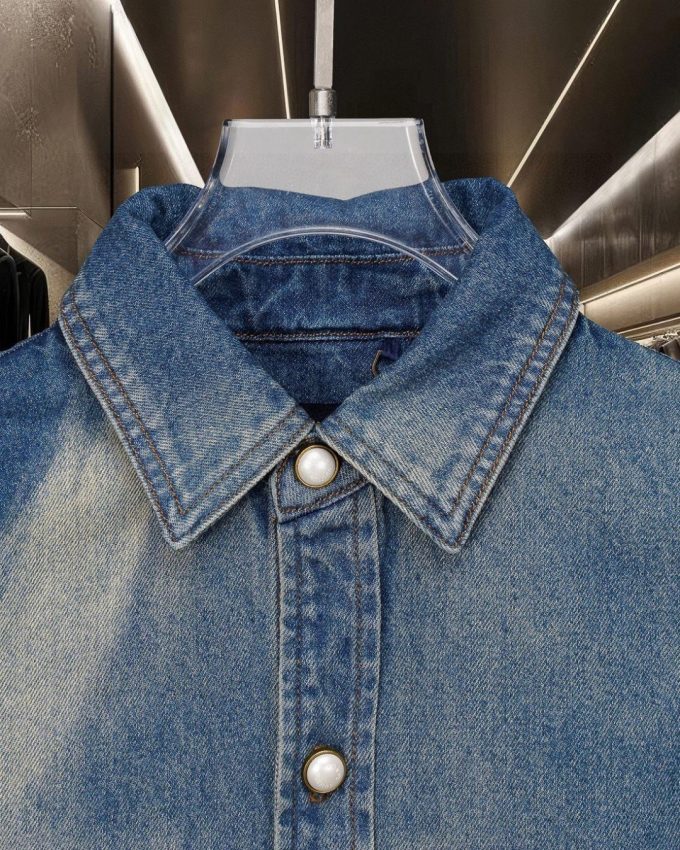 The high-end version of the Louis Vuitton runway denim jacket