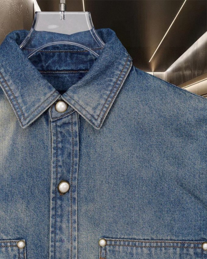 The high-end version of the Louis Vuitton runway denim jacket
