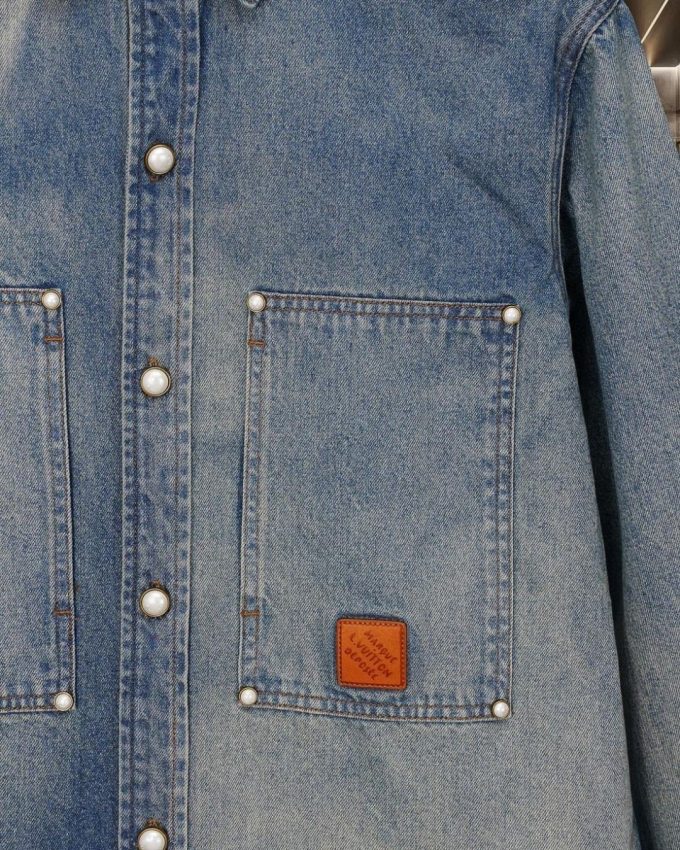 The high-end version of the Louis Vuitton runway denim jacket