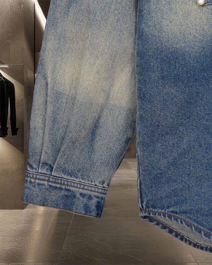 The high-end version of the Louis Vuitton runway denim jacket