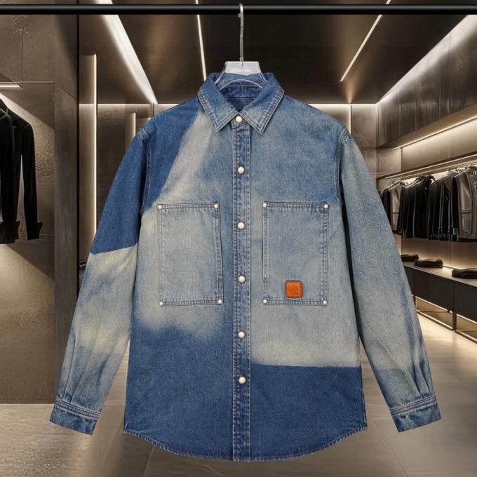 The high-end version of the Louis Vuitton runway denim jacket