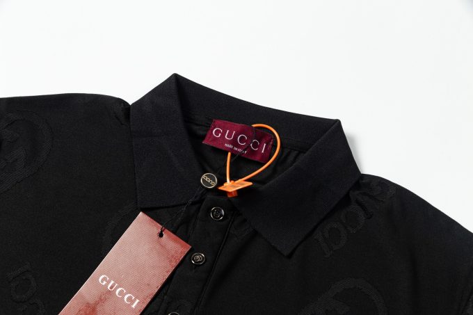 Gucci fabric jacquard PoLo short-sleeved shirt