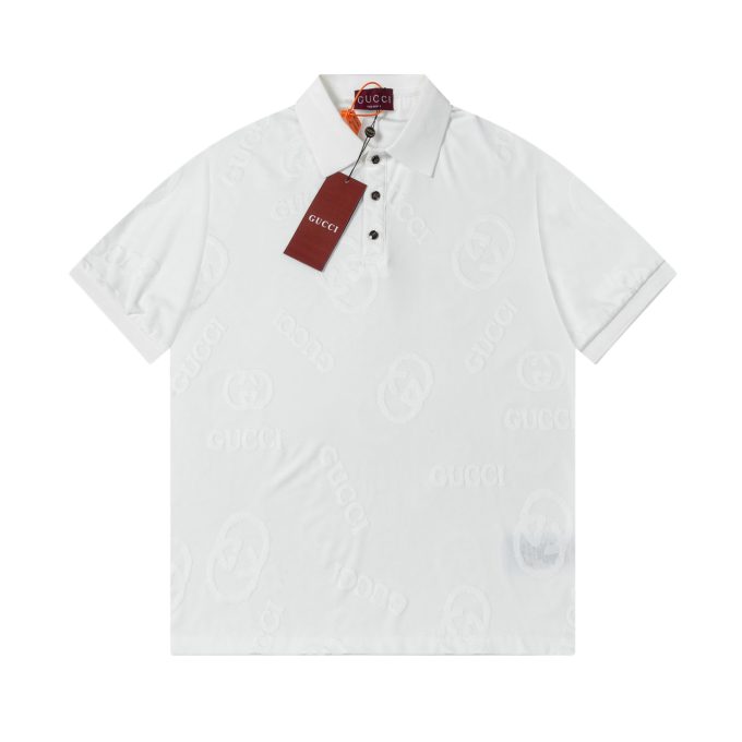 Gucci fabric jacquard PoLo short-sleeved shirt