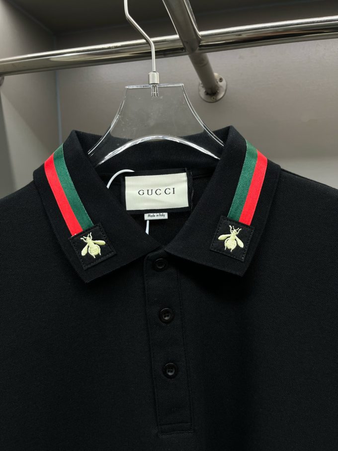Gucci's new Polo shirt with a pointed collar and bee webbing
