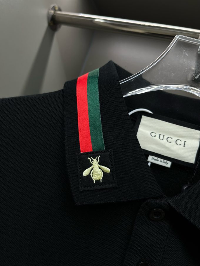 Gucci's new Polo shirt with a pointed collar and bee webbing