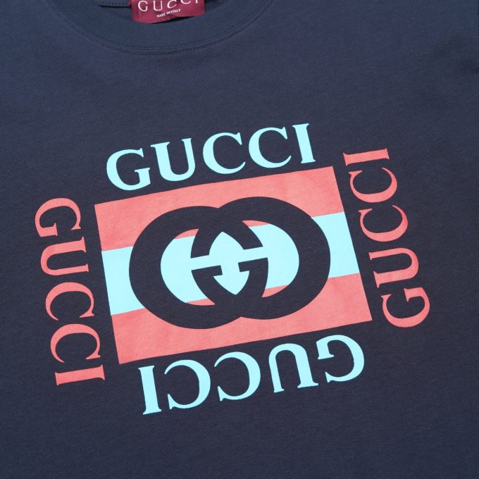 Gucci classic logo square-framed letter print short sleeve