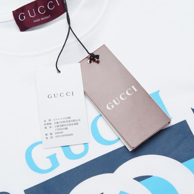 Gucci classic logo square-framed letter print short sleeve