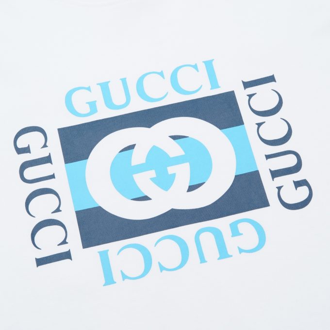 Gucci classic logo square-framed letter print short sleeve