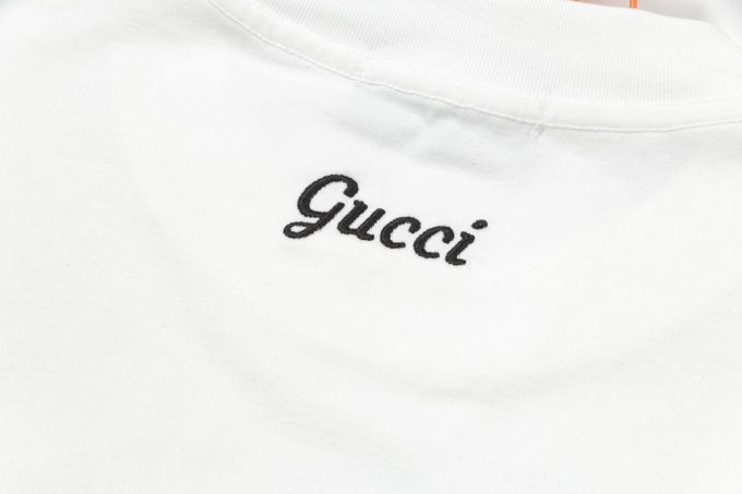 Gucci short-sleeved T-shirt with letter print embroidery and diamond embossing