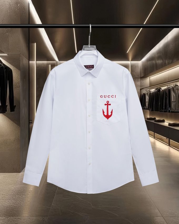 Gucci lettered embroidered shirt