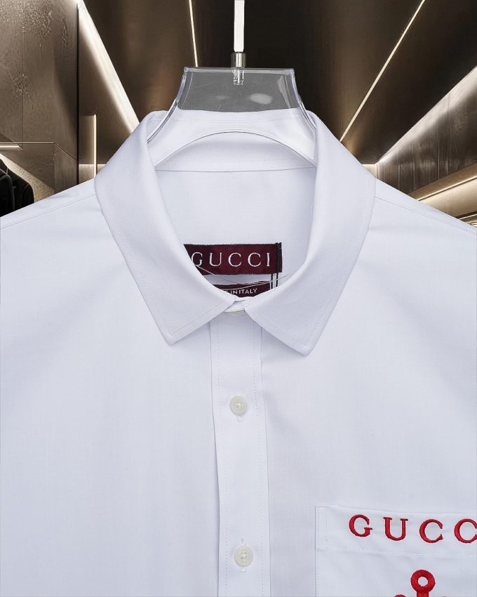 Gucci lettered embroidered shirt