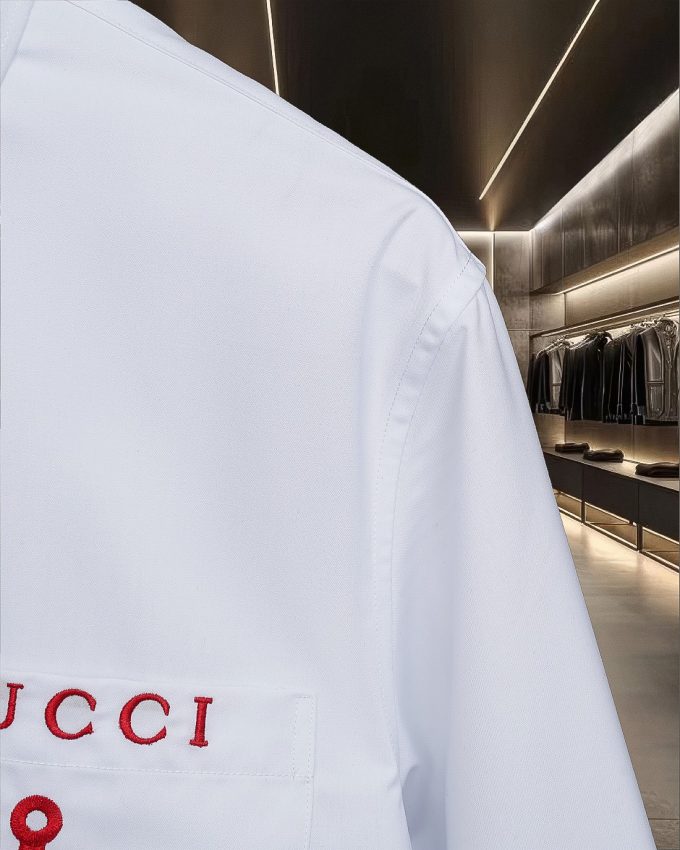 Gucci lettered embroidered shirt