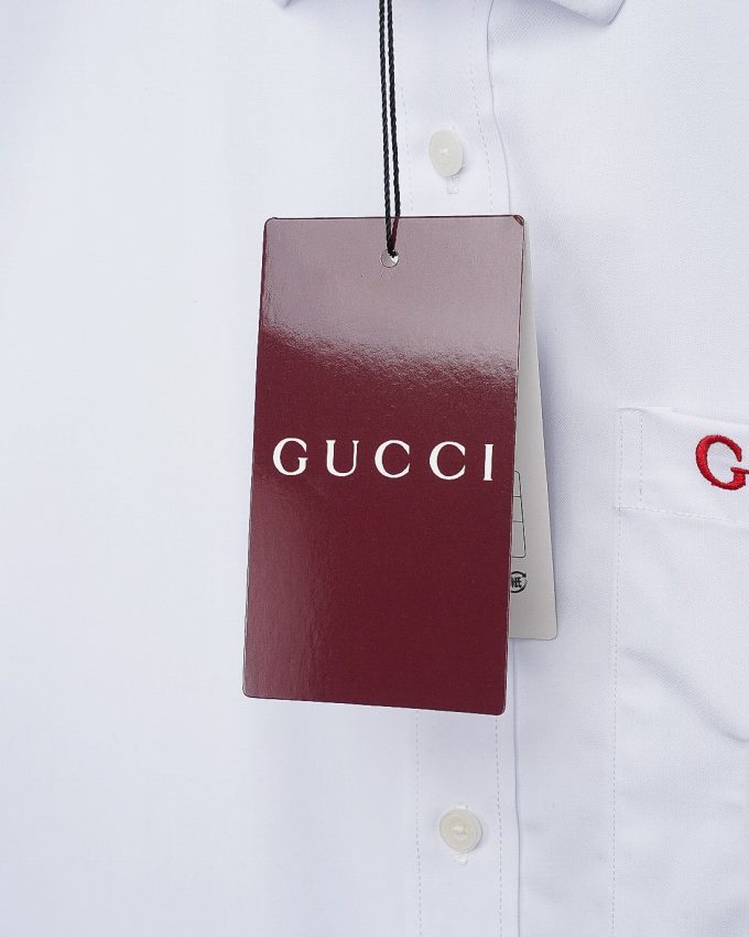 Gucci lettered embroidered shirt