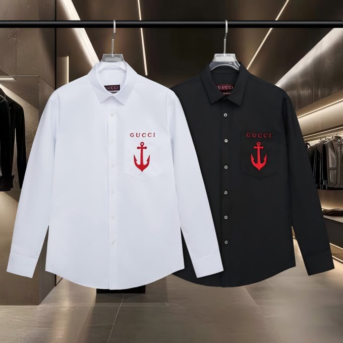Gucci lettered embroidered shirt