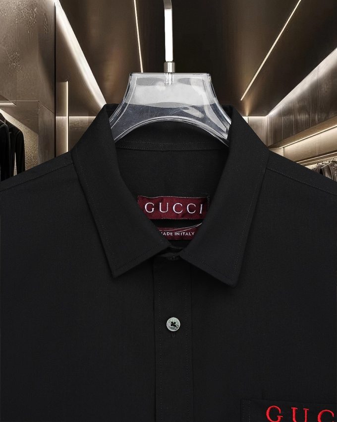 Gucci lettered embroidered shirt