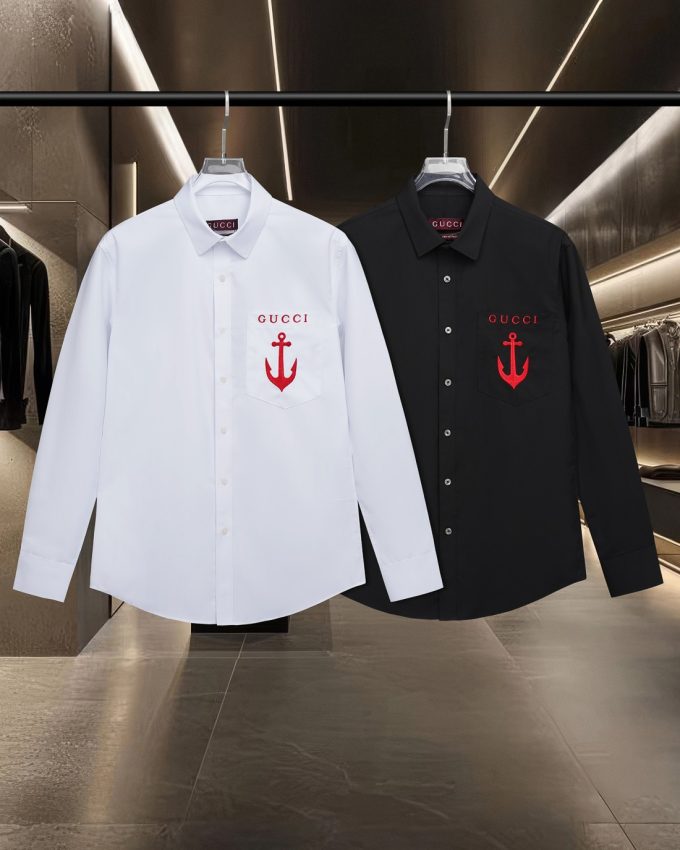 Gucci lettered embroidered shirt
