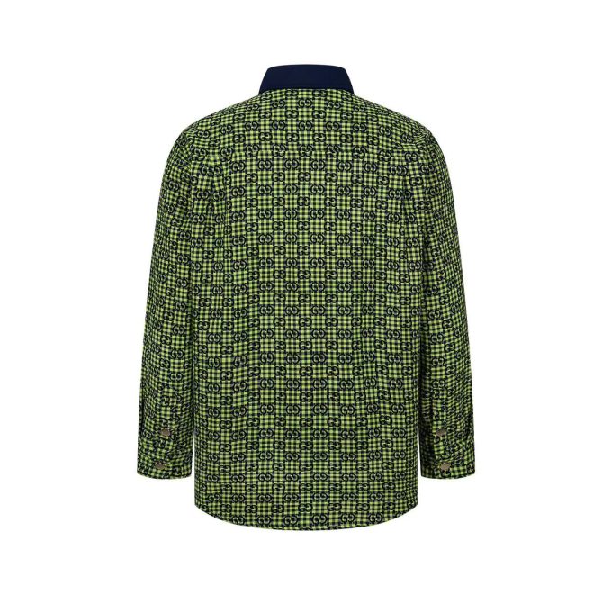 Gucci's new long-sleeved lapel shirt with fine check pattern