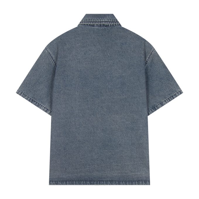 Gucci printed denim short-sleeved shirt