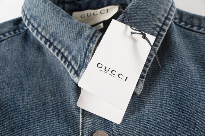 Gucci printed denim short-sleeved shirt
