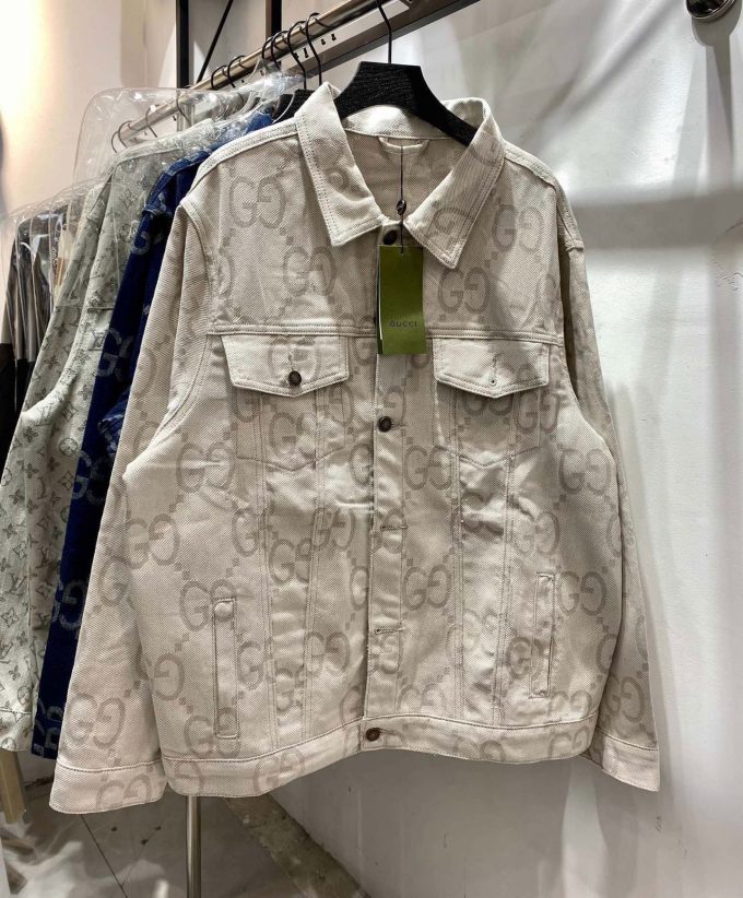 Gucci double G jacquard denim jacket